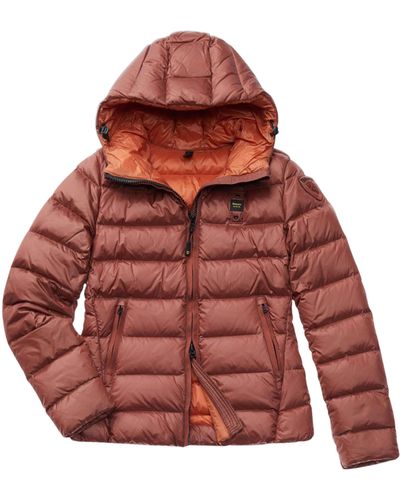 Blauer Quilted Blouson Down Jacket - Red