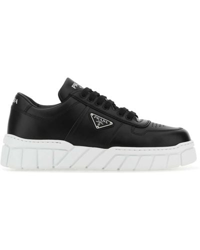 Prada Leather Sneakers - Black
