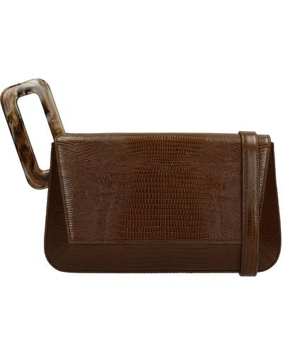 Mlouye Studio Hand Bag In Brown Leather