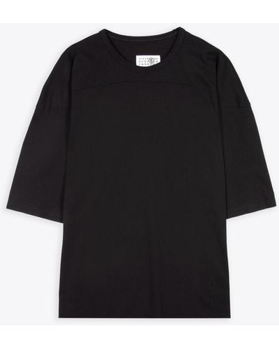 MM6 by Maison Martin Margiela T-Shirt Relaxed T-Shirt With 3/4 Sleeves Lenght - Black