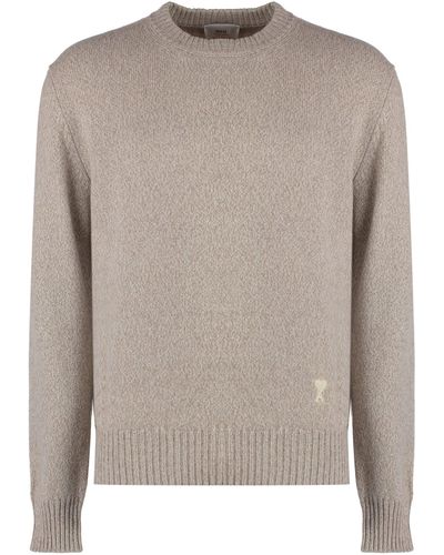 Ami Paris Ami Paris Wool And Cashmere Sweater - Brown