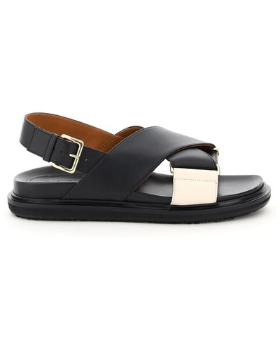 Marni Fussbett Leather Sandal - Black