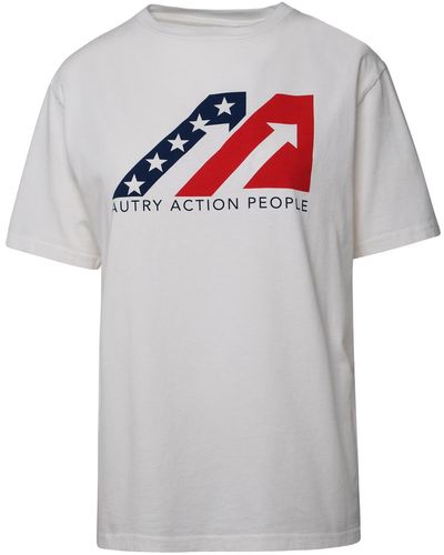 Autry White Cotton T-shirt - Gray