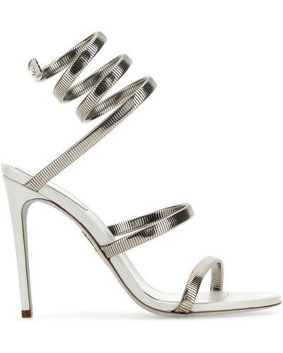 Rene Caovilla Metal Juniper Sandals - White
