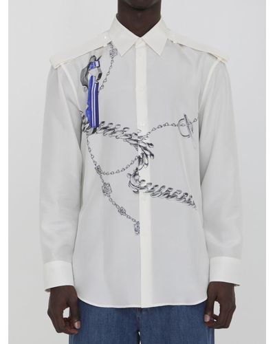 Burberry Shirt With Knight Motif - White