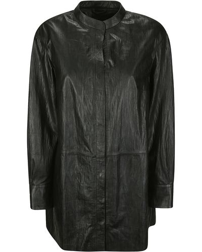 DESA NINETEENSEVENTYTWO Leather Shirt - Black