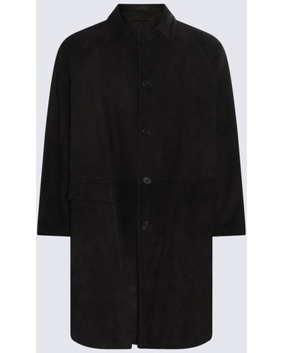 Salvatore Santoro Leather Long Coat - Black