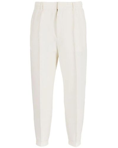 Emporio Armani Cotton Trousers - White