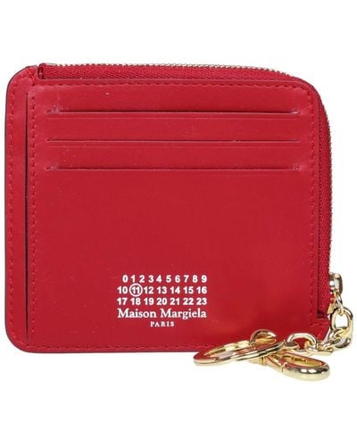 Maison Margiela Leather Key Chain Wallet - Red