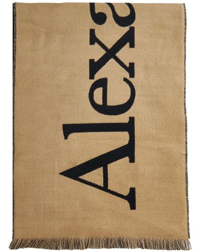 Alexander McQueen Classic Logo Scarf - Brown