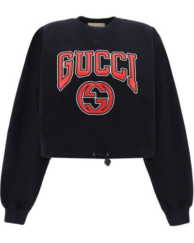 Gucci Jersey Sweatshirt With Embroidery - Black