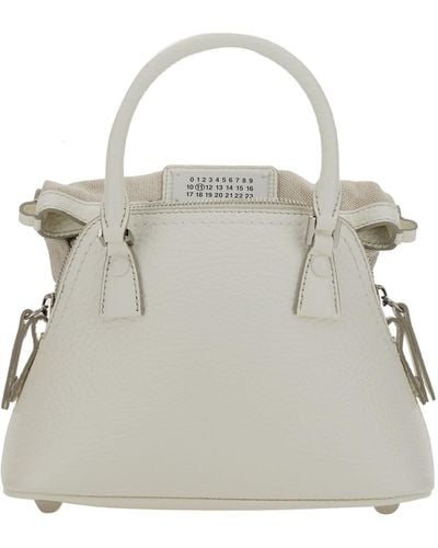 Maison Margiela 5ac Micro Leather Bag With Chain Strap - White