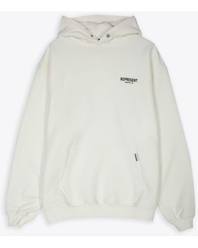 Represent Owners Club Hoodie Cotton Hoodie With Logo - White