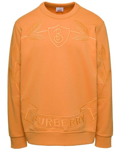 Burberry Banstead Crest Orange Crewneck Sweatshirt