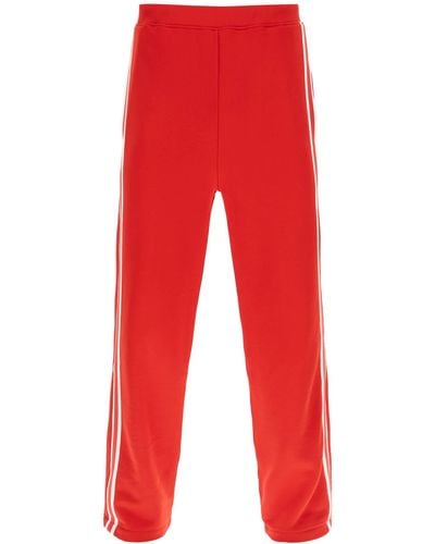 Ami Paris Track Trousers With Side Bands - Red