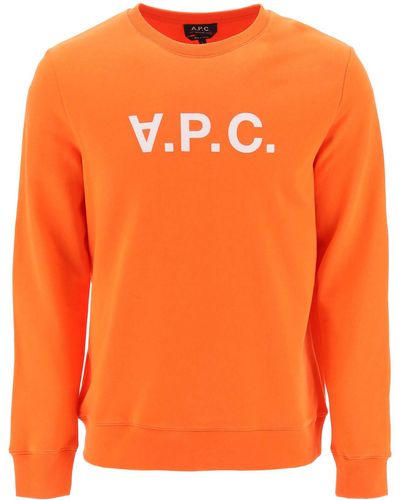 A.P.C. V.p.c. Flock Logo Sweatshirt - Orange