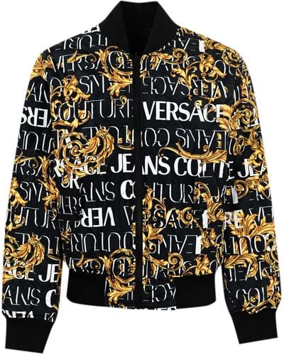 Versace Logo Couture Bomber Jacket - Grey