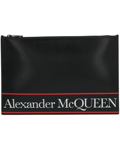 Alexander McQueen Logo Print Clutch - Black