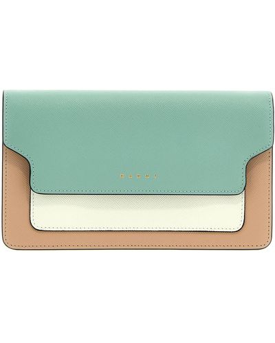 Marni Wallet With Shoulder Strap Wallets, Card Holders - Green