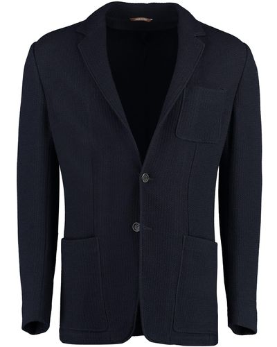 Canali Single-breasted Wool Jacket - Blue