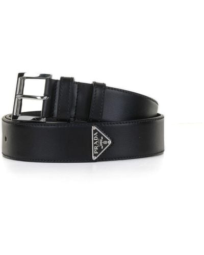 Prada Calf Leather Belt - Black