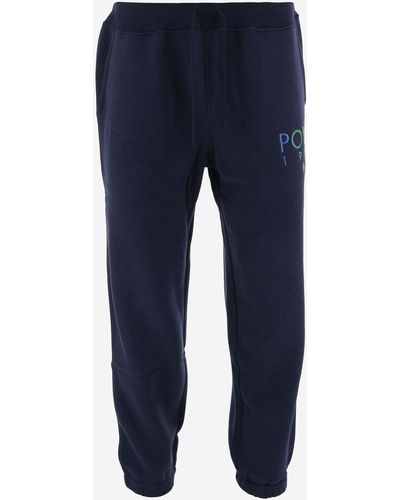 Polo Ralph Lauren Cotton Blend Sweatpants With Logo - Blue