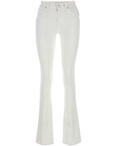 7 For All Mankind Stretch Denim Bootcut Jeans - White