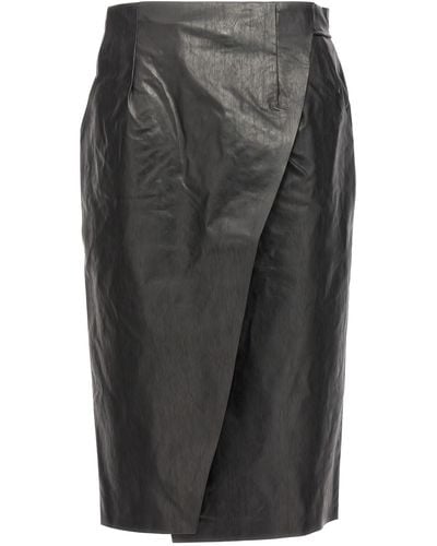 Kassl Wrap Skirt Oil Skirt - Gray
