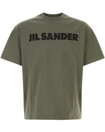 Jil Sander Army Green Cotton T-shirt