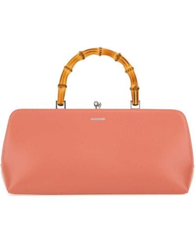 Jil Sander Leather Small Goji Bamboo Handbag - Pink
