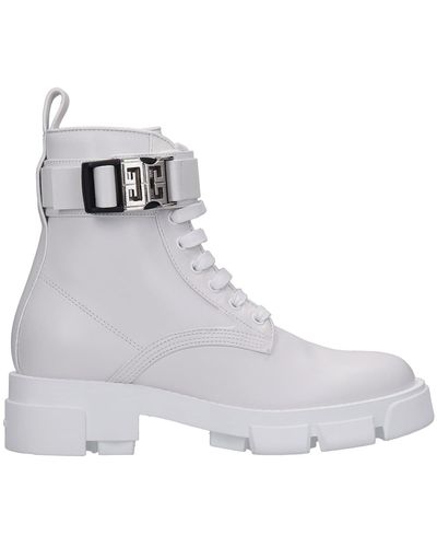 Givenchy Combat Combat Boots In White Leather