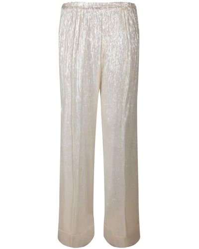 Forte Forte Lurex Ivory Trousers - White