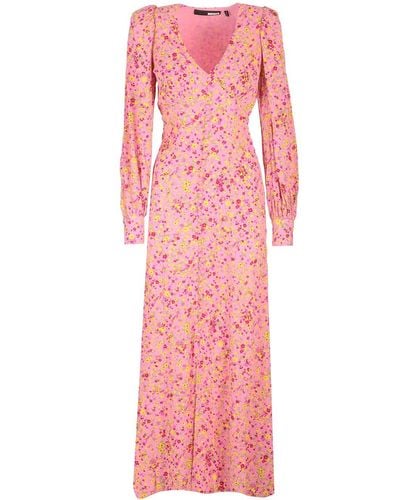 ROTATE BIRGER CHRISTENSEN Jacquard Maxi Dress - Pink