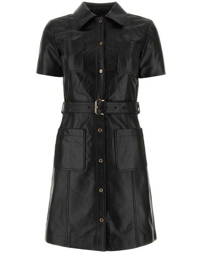 Michael Kors Leather Mini Dress - Black