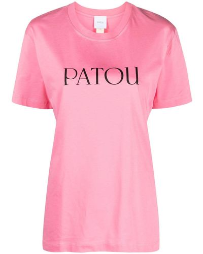 Patou Logo-print Organic Cotton T-shirt - Pink