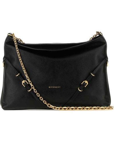 Givenchy Leather Voyou Chain Shoulder Bag - Black