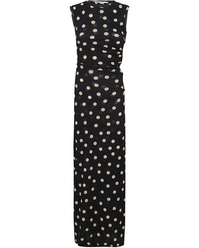 Stella McCartney Polka Dots Jersey Long Dress - Black