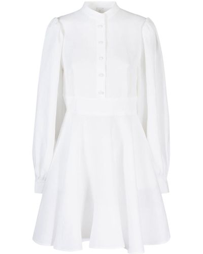 Eleventy Short Dress With Long Sleeves - White