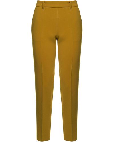 Alberto Biani Woman Mustard Colored Triacetate Trousers - Yellow