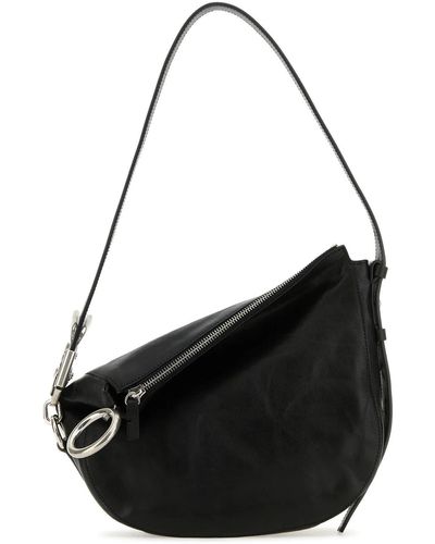 Burberry Leather Knight Small Shoulder Bag - Black