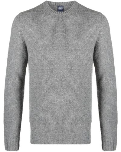 Fedeli Grey Virgin Wool-cashmere Blend Jumper