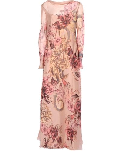 Alberta Ferretti Silk Floral Dress - Pink