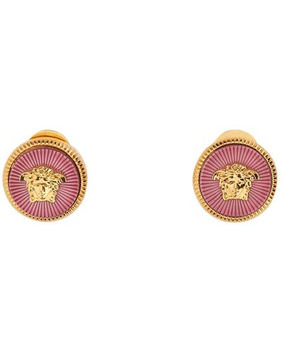 Versace BIGGIE Jellyfish Button Earrings - Pink