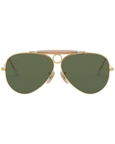 Ray-Ban Rb3138 Shooter Aviator Sunglasses - Green