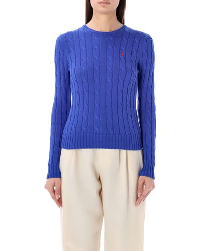 Polo Ralph Lauren Cable-Knit Cotton Crewneck Sweater - Blue
