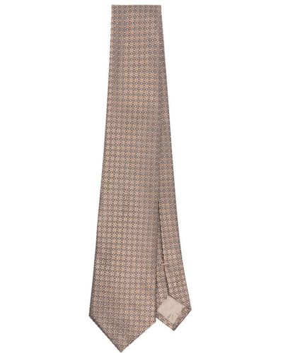 Emporio Armani Woven Jacquard Tie Accessories - Natural