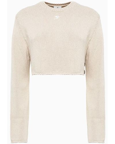 Courreges Courreges Cropped Sweater - Natural