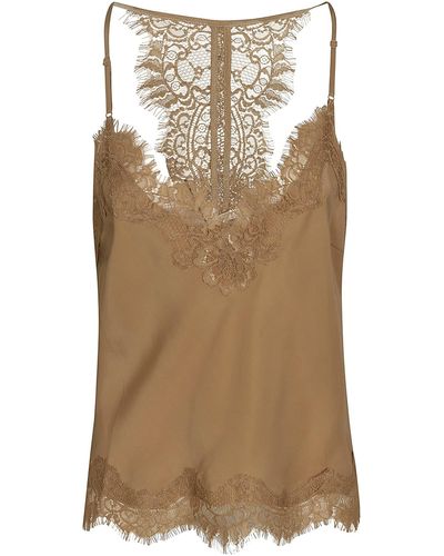Gold Hawk Floral Laced Top - Brown