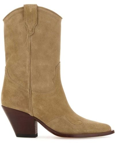 Sonora Boots Cappuccino Suede Santa Clara Ankle Boots - Brown