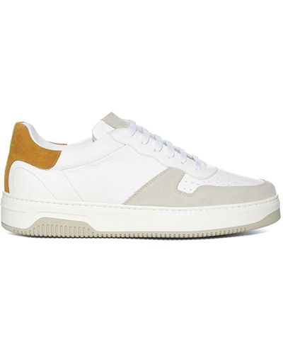 Tagliatore Leather And Suede Sneakers - White